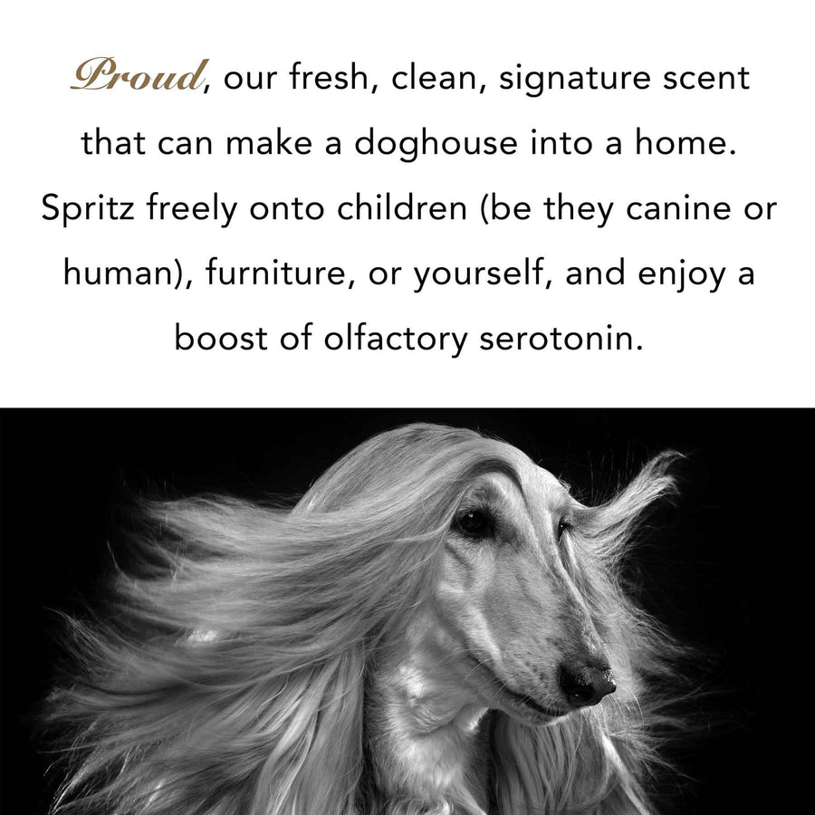 PRIDE+GROOM<br>All-Natural Deodorising<br>Dog, Human & Home Spray