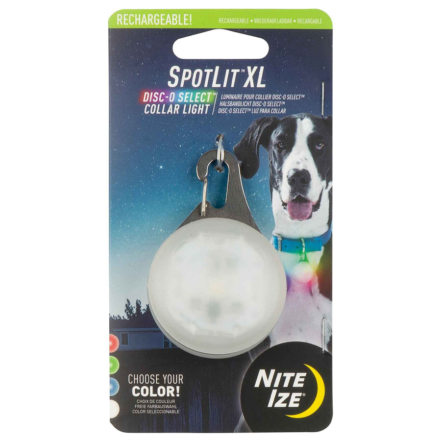 NITE IZE<br>SpotLit Rechargeable<br>Disc-O Select LED Collar Light
