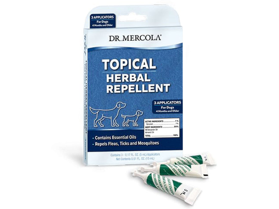 DR. MERCOLA<br>Spot On Topical Herbal Repellent<br>Dog/Puppy Flea & Tick Prevention