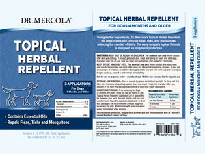 DR. MERCOLA<br>Spot On Topical Herbal Repellent<br>Dog/Puppy Flea & Tick Prevention
